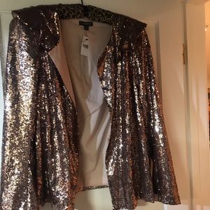 Lane Bryant rose gold sequin jacket